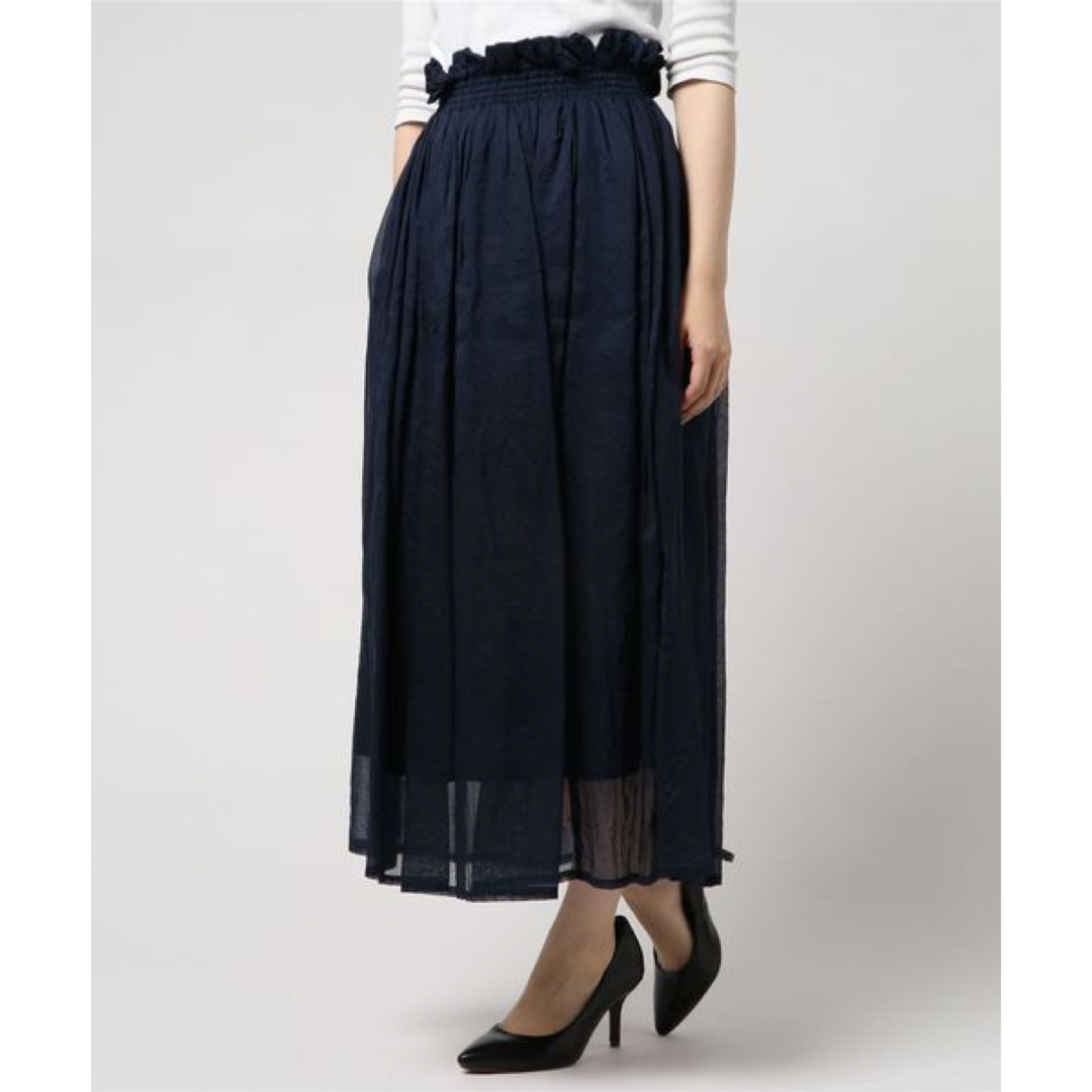 MARMARI マルマリ　ロングギャザースカート　ネイビー　スカート レディースのスカート(ロングスカート)の商品写真