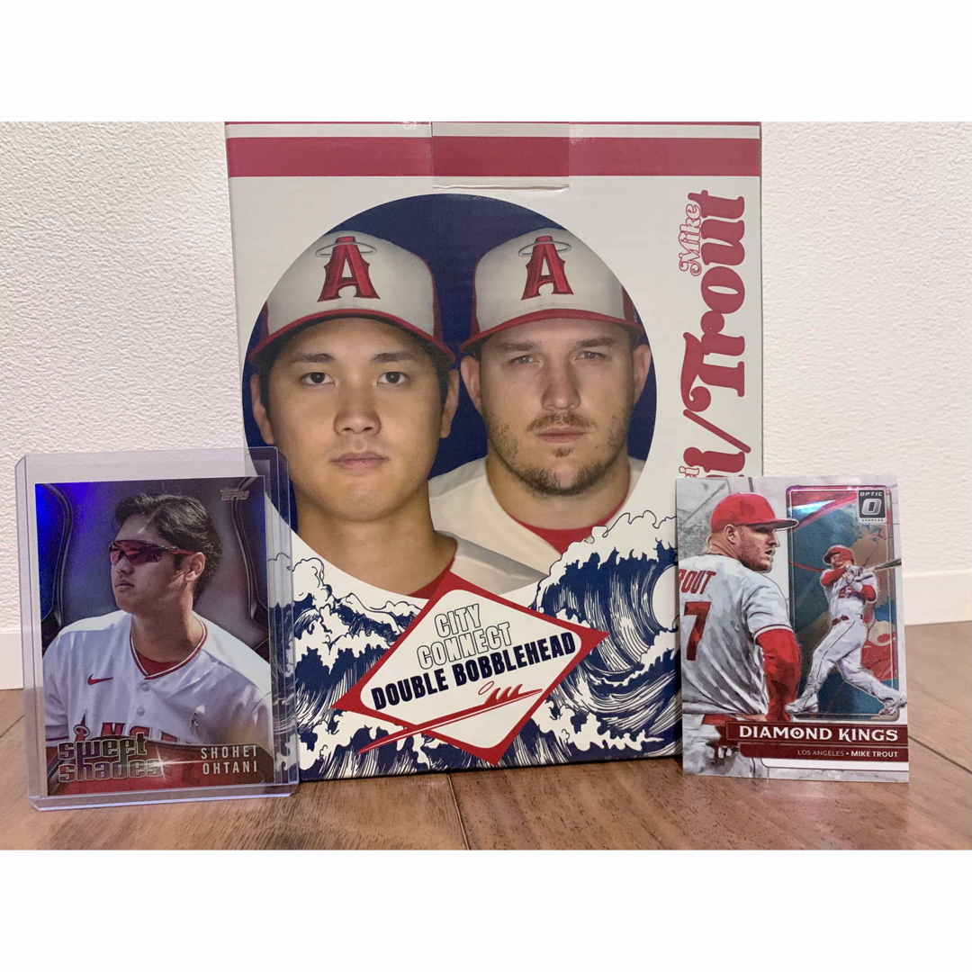 新品　ボブルヘッド人形　大谷翔平　マイクトラウト（カード付き）