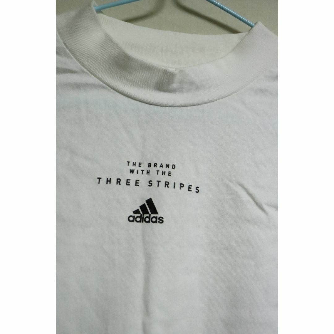 adidas(アディダス)のプロフ必読adidasホワイトロングTシャツ/スポーツ袖ラインブランド良品重宝M レディースのトップス(Tシャツ(長袖/七分))の商品写真