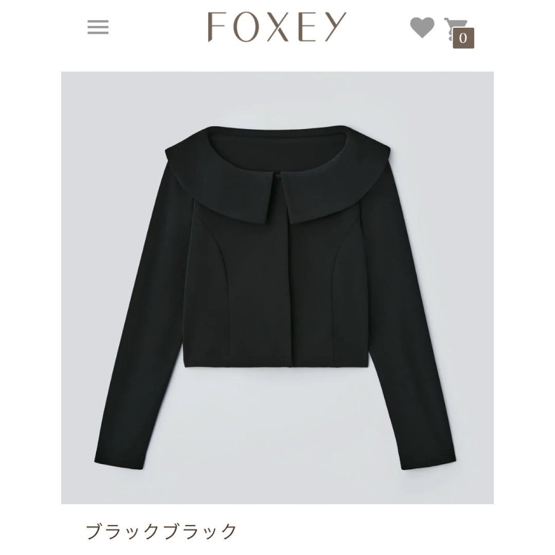 FOXEY(フォクシー)のfoxey 43477 jacket aria 襟つき　ジャケット　38 未使用 レディースのジャケット/アウター(その他)の商品写真