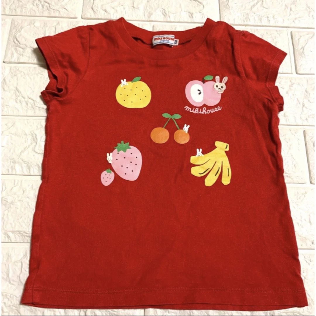 mikihouse(ミキハウス)の美品　100 ミキハウス　赤のプリントTシャツ　うさこ キッズ/ベビー/マタニティのキッズ服女の子用(90cm~)(Tシャツ/カットソー)の商品写真