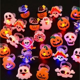 ハロウィン　光指輪　アクセサリー　指輪　8個セット(その他)