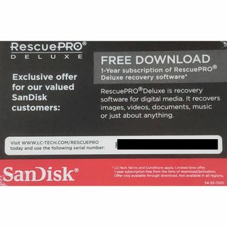 サンディスク(SanDisk)のデータ復旧ソフトRescuePRO Deluxe レスキュープロ デラックス1年(その他)