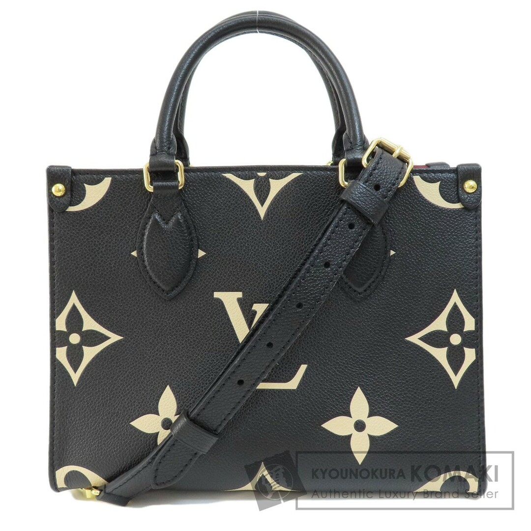 状態ダメージ箇所LOUIS VUITTON M45659 オンザゴー PM ブラック ベージュ ハンドバッグ アンプラント バイカラー モノグラム レディース