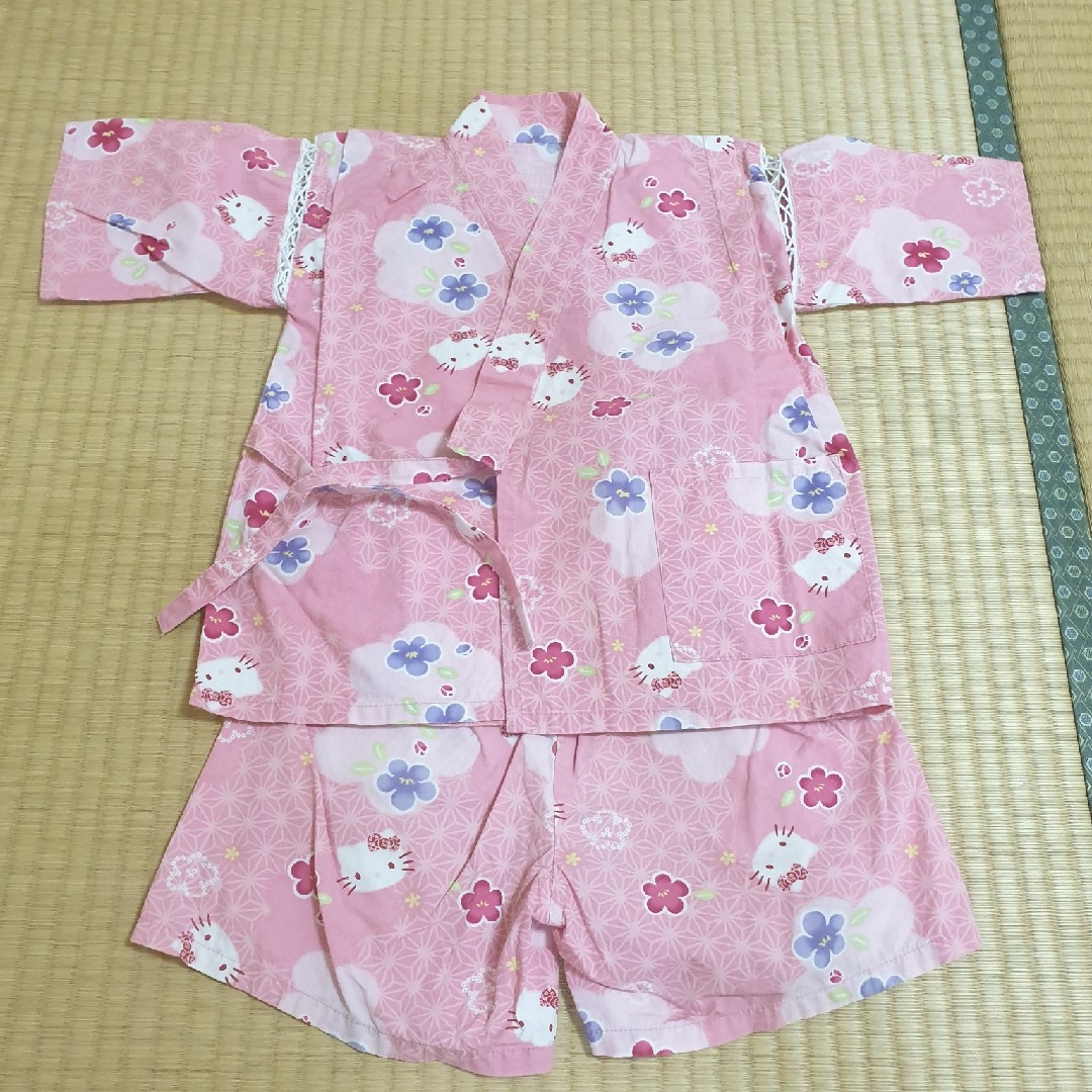 ハローキティ(ハローキティ)の甚平キティちゃん100 キッズ/ベビー/マタニティのキッズ服女の子用(90cm~)(甚平/浴衣)の商品写真