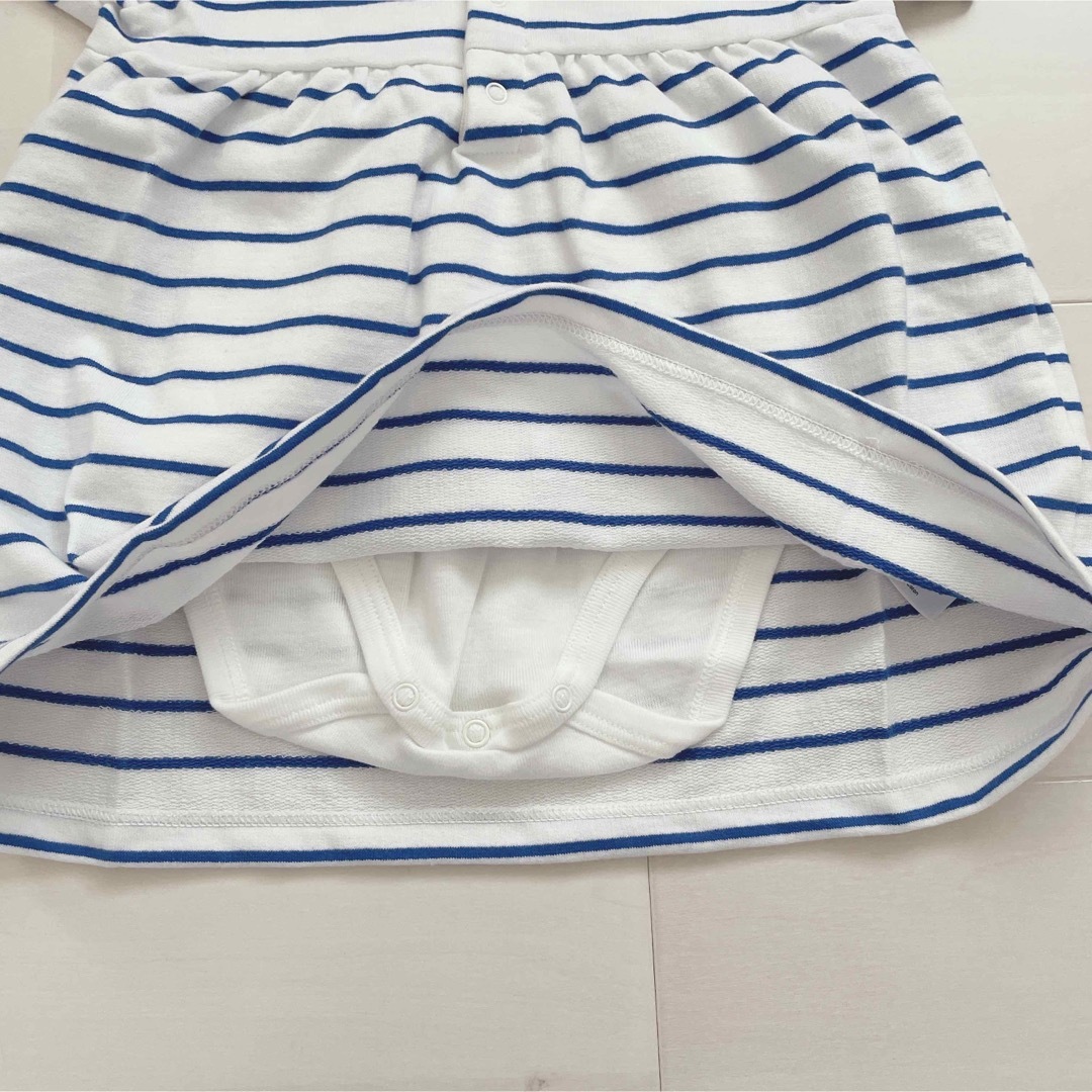 PETIT BATEAU(プチバトー)のプチバトー　ライトスウェット半袖ドレスボディ　18m  キッズ/ベビー/マタニティのベビー服(~85cm)(ワンピース)の商品写真