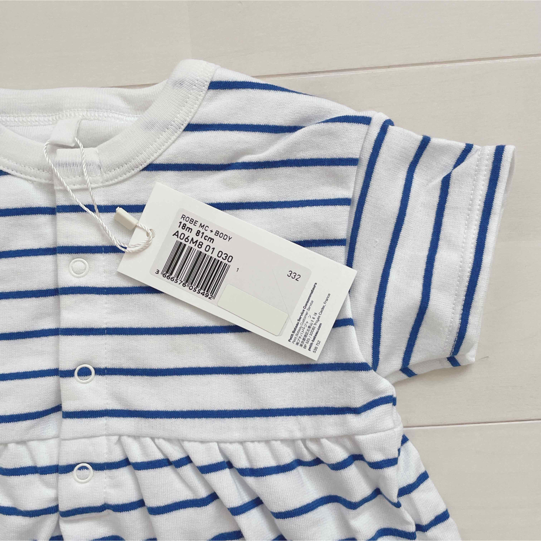 PETIT BATEAU(プチバトー)のプチバトー　ライトスウェット半袖ドレスボディ　18m  キッズ/ベビー/マタニティのベビー服(~85cm)(ワンピース)の商品写真