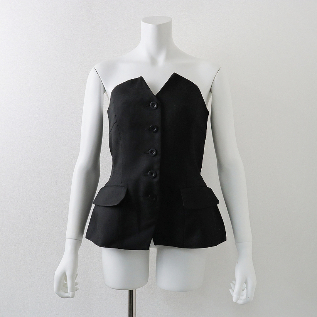 美品 cygne シーニュ フロントボタンビスチェ Nelly 1/ブラック 黒 羽織り ジレ ベスト マニッシュ トップス【2400013450652】 美品 cygne シーニュ フロントボタンビスチェ Nelly 1/ブラック 黒 羽織り ジレ ベスト マニッシュ トップス【2400013450652】