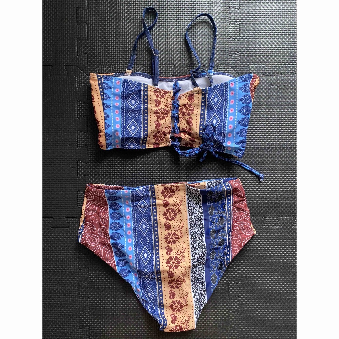 ペイズリー　ビキニ　ハイウエスト　バンドゥ レディースの水着/浴衣(水着)の商品写真