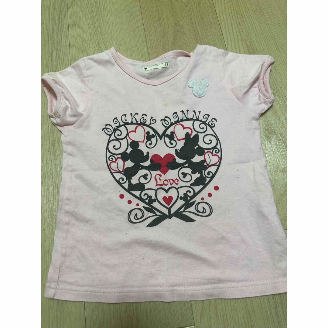 Disney(ディズニー)のミッキーマウス&ミニー柄Tシャツ120cm キッズ/ベビー/マタニティのキッズ服女の子用(90cm~)(Tシャツ/カットソー)の商品写真