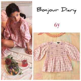 【新品未使用】Bonjour Diary バタフライブラウス　10y