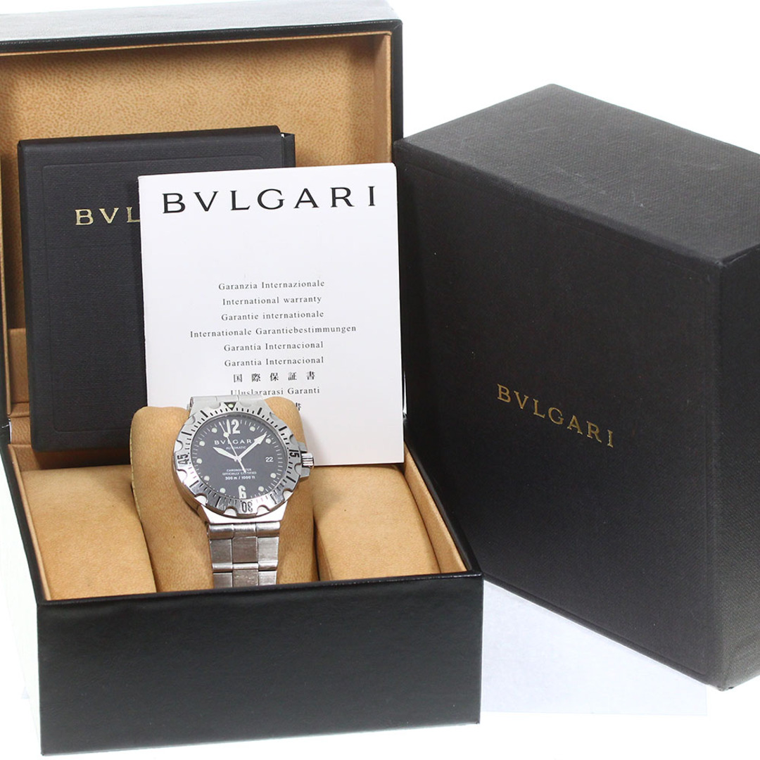 訳あり ブルガリ BVLGARI SD40S ディアゴノ スクーバ デイト 自動巻き メンズ 箱・保証書付き_753711【ev10】