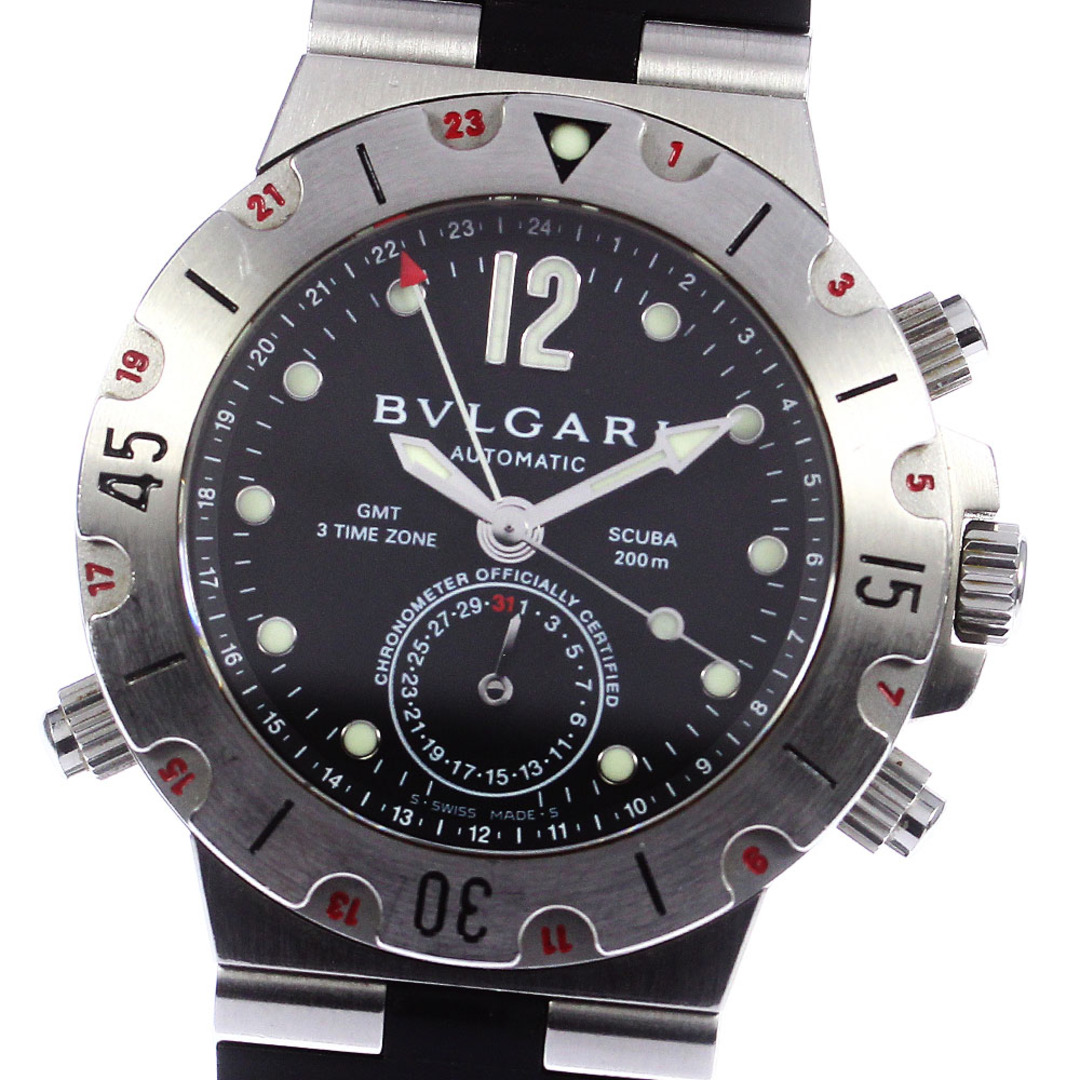 ブルガリ BVLGARI SD38SGMT ディアゴノ スクーバ GMT デイト 自動巻き メンズ _766182