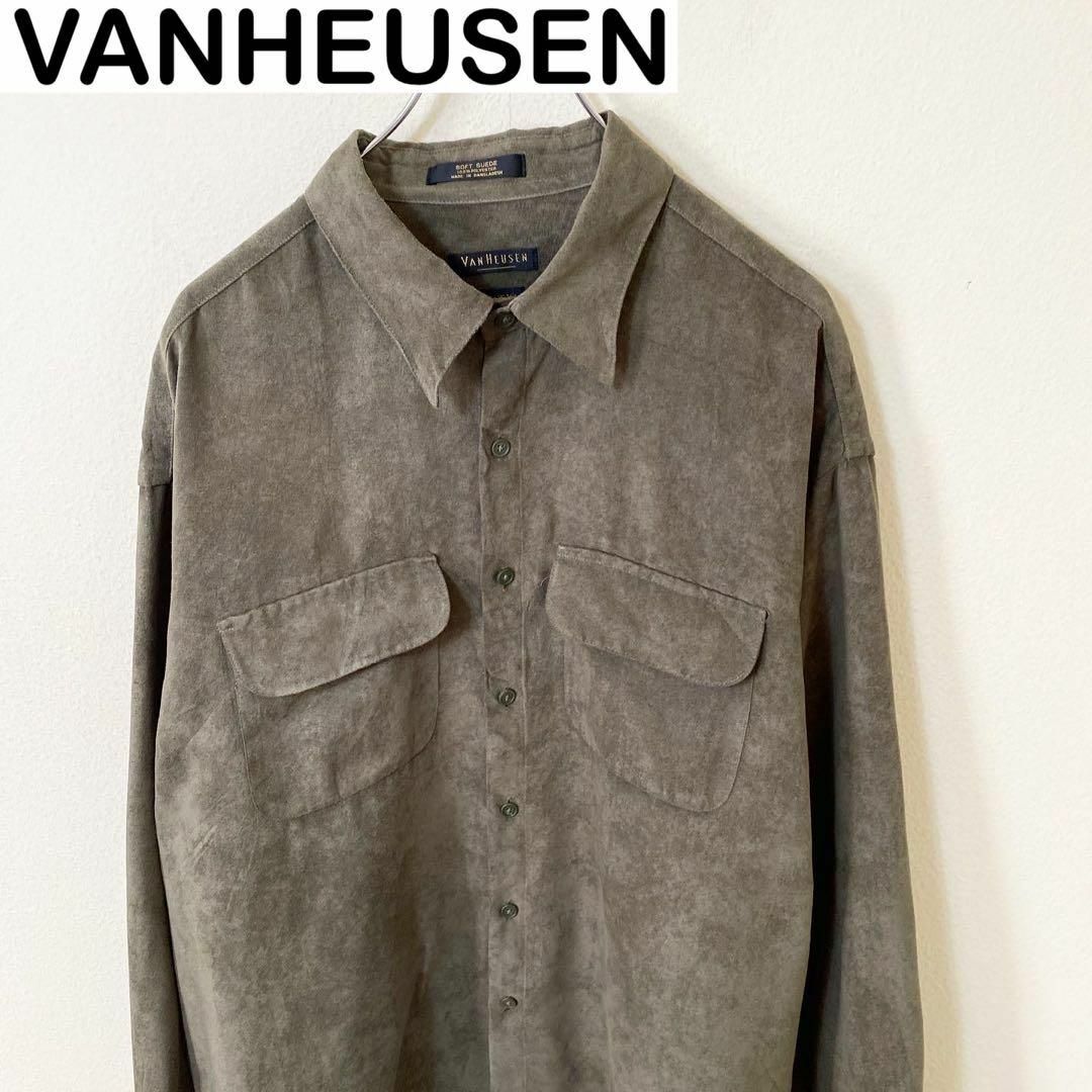 VANHEUSEN フェイクスウェード　シャツ　長袖　　ヴィンテージ