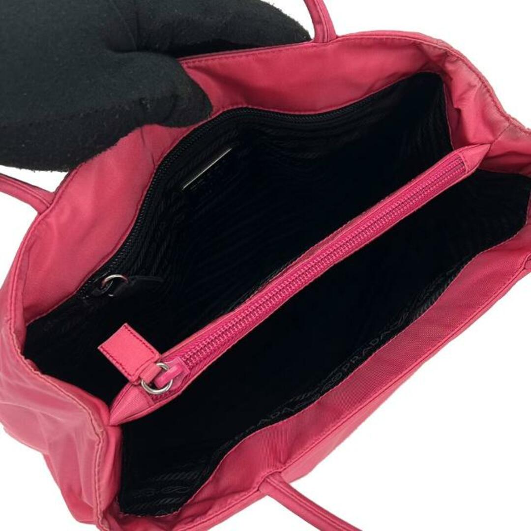 プラダ ハンドバッグ B3864 ナイロン ピンク 三角プレート 普段使い カジュアル シルバー金具 レディース 女性 PRADA handbag nylon peonia pink 2