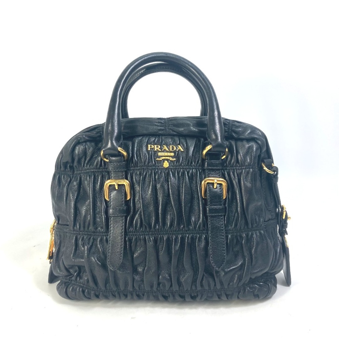 PRADA - プラダ PRADA ギャザー BL0759 ロゴ ハンドバッグ レザー