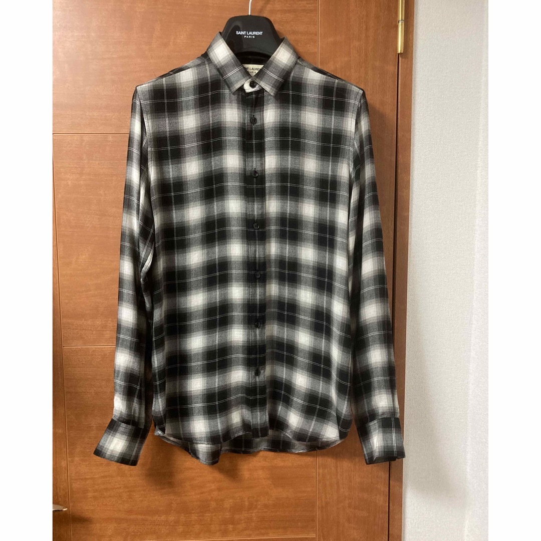 15AW SAINT LAURENT PARIS オンブレチェックシャツ