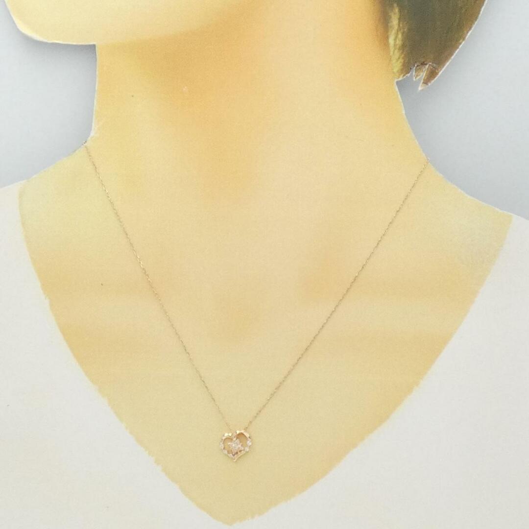 4°C 6P ダイヤモンド ピンクゴールド ネックレス K18 A01503