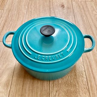 ルクルーゼ(LE CREUSET)のル・クルーゼ 22cm ココット･ロンド カリビアンブルー(鍋/フライパン)