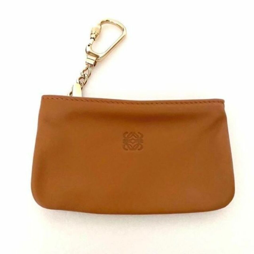 LOEWE(ロエベ)の【美品】ロエベ コインケース 小銭入れ ナッパレザー チェーン付 ブラウン 茶色 レディースのファッション小物(財布)の商品写真