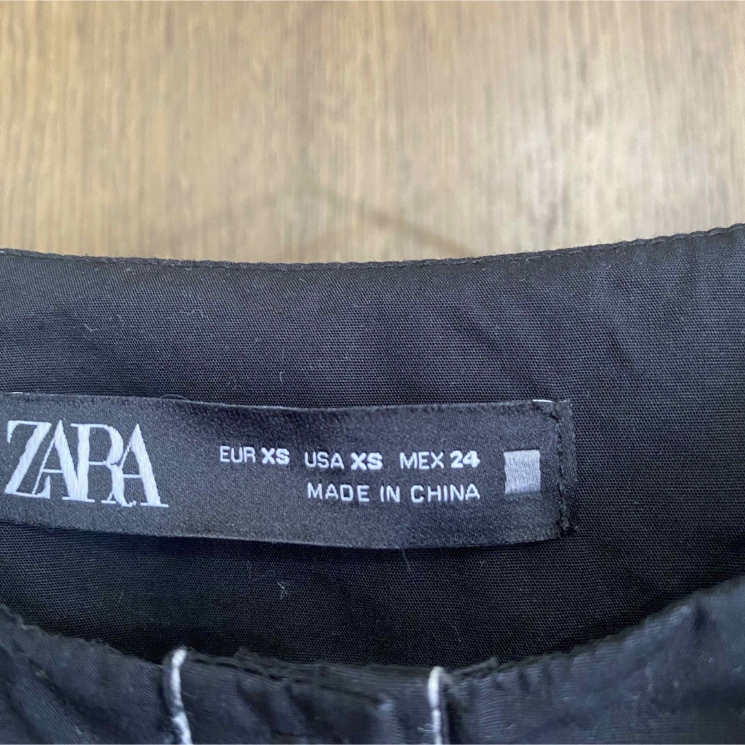 ZARA コントラスト トップステッチ ミディワンピース S