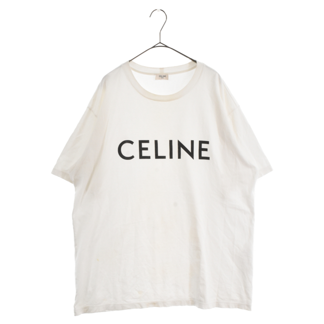 CELINE セリーヌ 22AW ルーズフィット ロゴプリント半袖カットソー Tシャツ ホワイト 2X681671Q