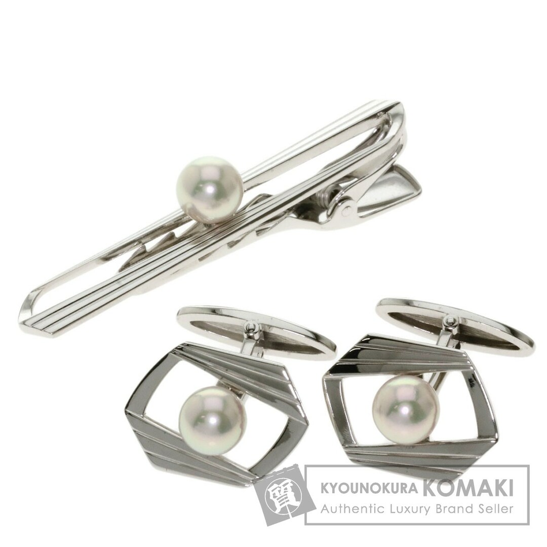 MIKIMOTO アコヤパール 真珠 カフスセット タイピン K18WG メンズなし保証期間