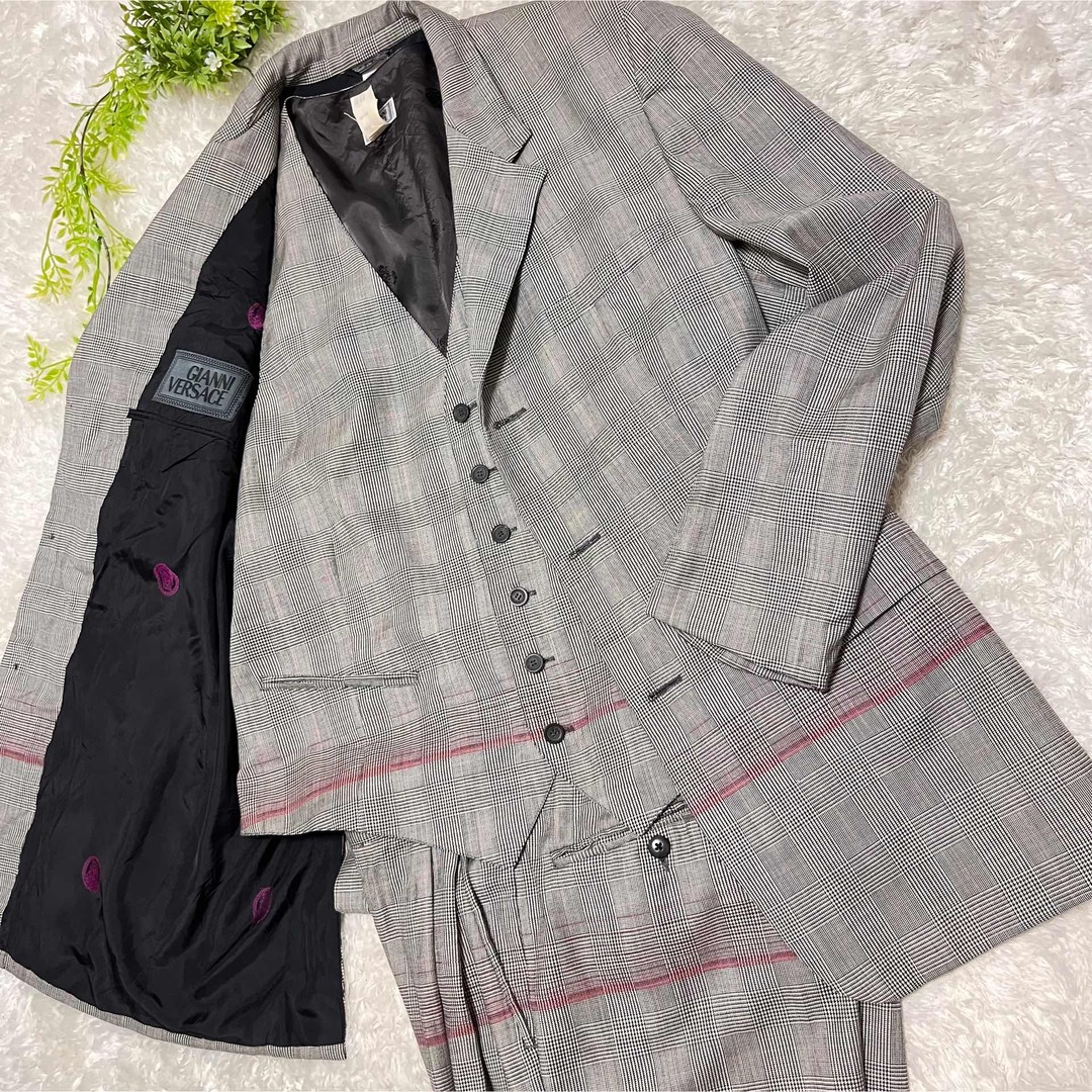 希少シルク100%】GIANNI VERSACE スーツ メデューサ総柄 50-
