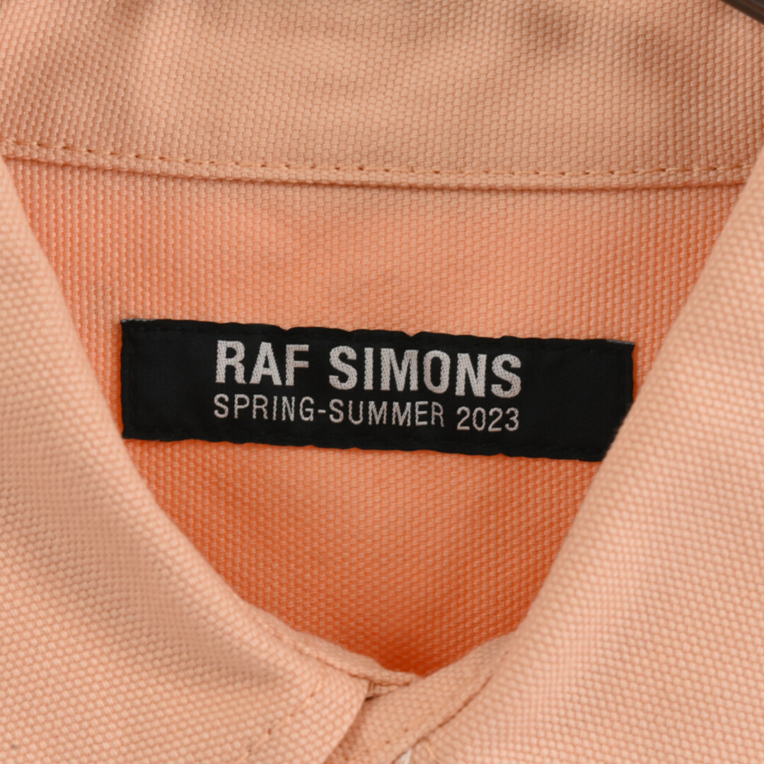 RAF SIMONS ラフシモンズ 23SS OVERSIZED SHORT SLEEVE DENIM SHIRT WITH LEATHER PATCH オーバーサイズド レザーパッチ付き半袖シャツ ピンク 231-M245