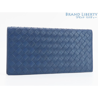 ボッテガ(Bottega Veneta) 長財布(メンズ)（ブルー・ネイビー/青色系