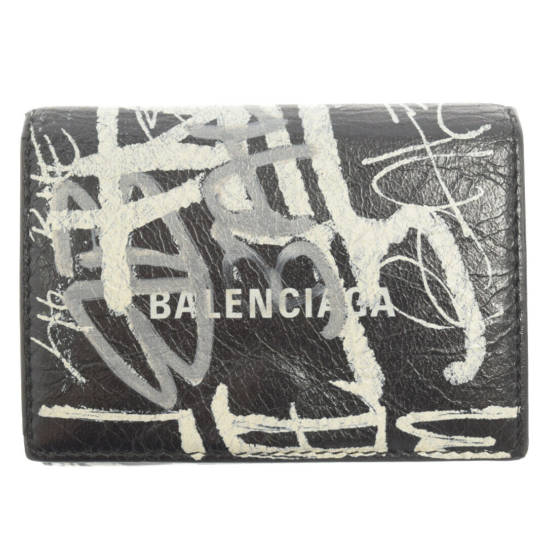 BALENCIAGA バレンシアガ ロゴプリントグラフィック加工コンパクトウォレット 財布 594312 ブラック
