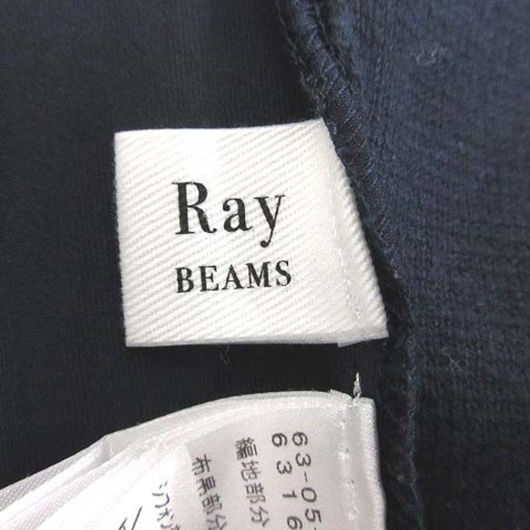 Ray BEAMS(レイビームス)のレイビームス ニット カットソー ノースリーブ ハイネック 切替 プリーツ 紺 レディースのトップス(ニット/セーター)の商品写真