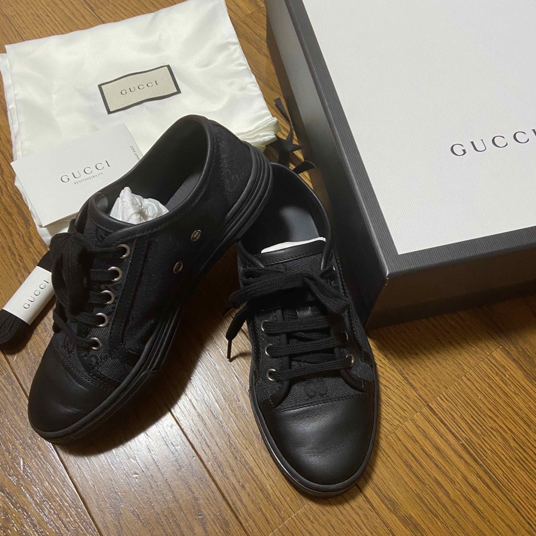 【GUCCI】箱有美品/グッチ/GGモノグラム/ローカットキャンバススニーカー