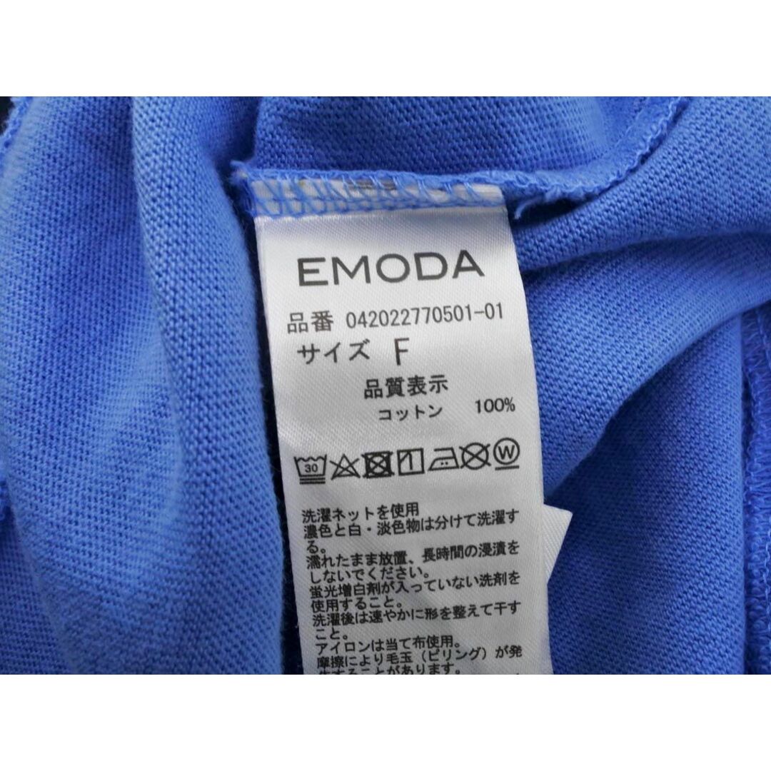 EMODA(エモダ)のEMODA エモダ スリットネック 半袖 カットソー sizeF/青 ■◆ レディース レディースのトップス(カットソー(半袖/袖なし))の商品写真