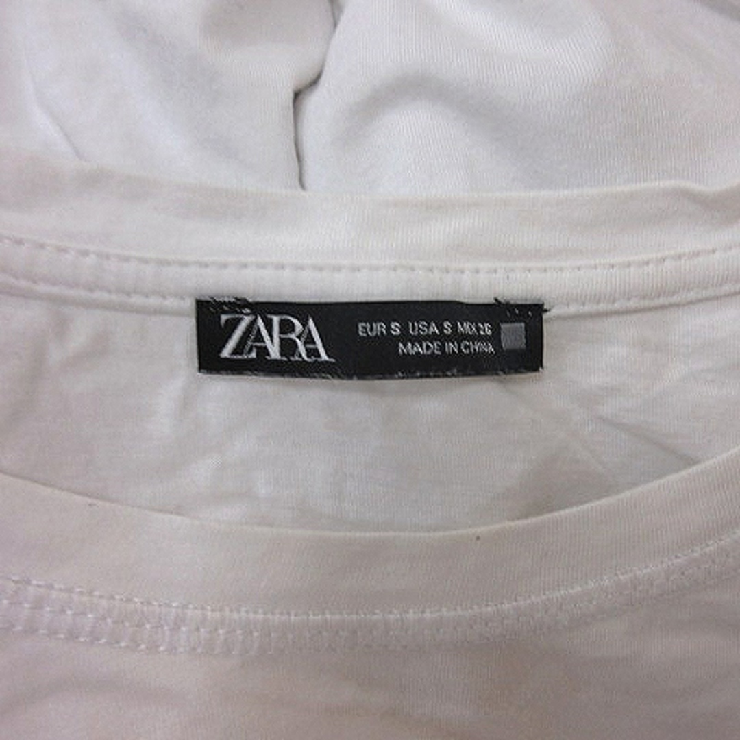 ザラ Tシャツ カットソー 半袖 白 ホワイト 黒 ブラック /YI