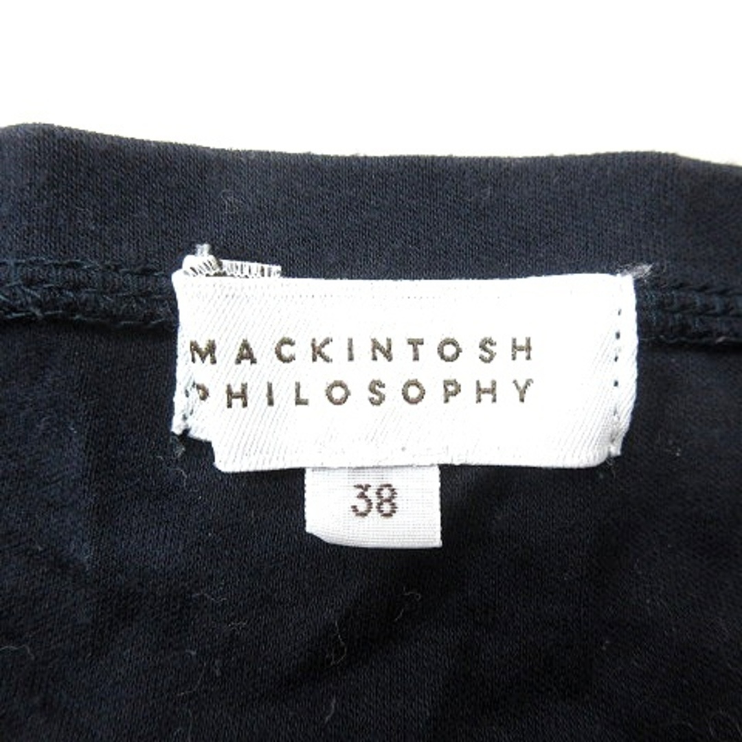 MACKINTOSH PHILOSOPHY(マッキントッシュフィロソフィー)のマッキントッシュフィロソフィー カットソー クルーネック 半袖 切替 38 紺 レディースのトップス(カットソー(半袖/袖なし))の商品写真