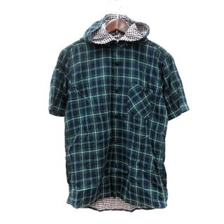 ビームス(BEAMS)のビームス BEAMS パーカー 前開き チェック 半袖 M 緑 グリーン /MN(パーカー)