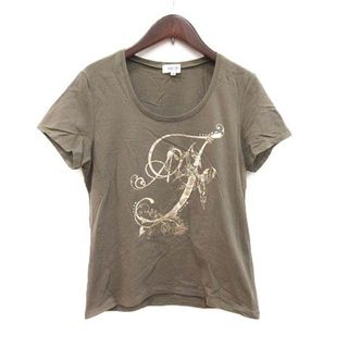 ジユウク(自由区)の自由区 Tシャツ 半袖 Uネック ロゴプリント ラインストーン 40 緑(Tシャツ(半袖/袖なし))