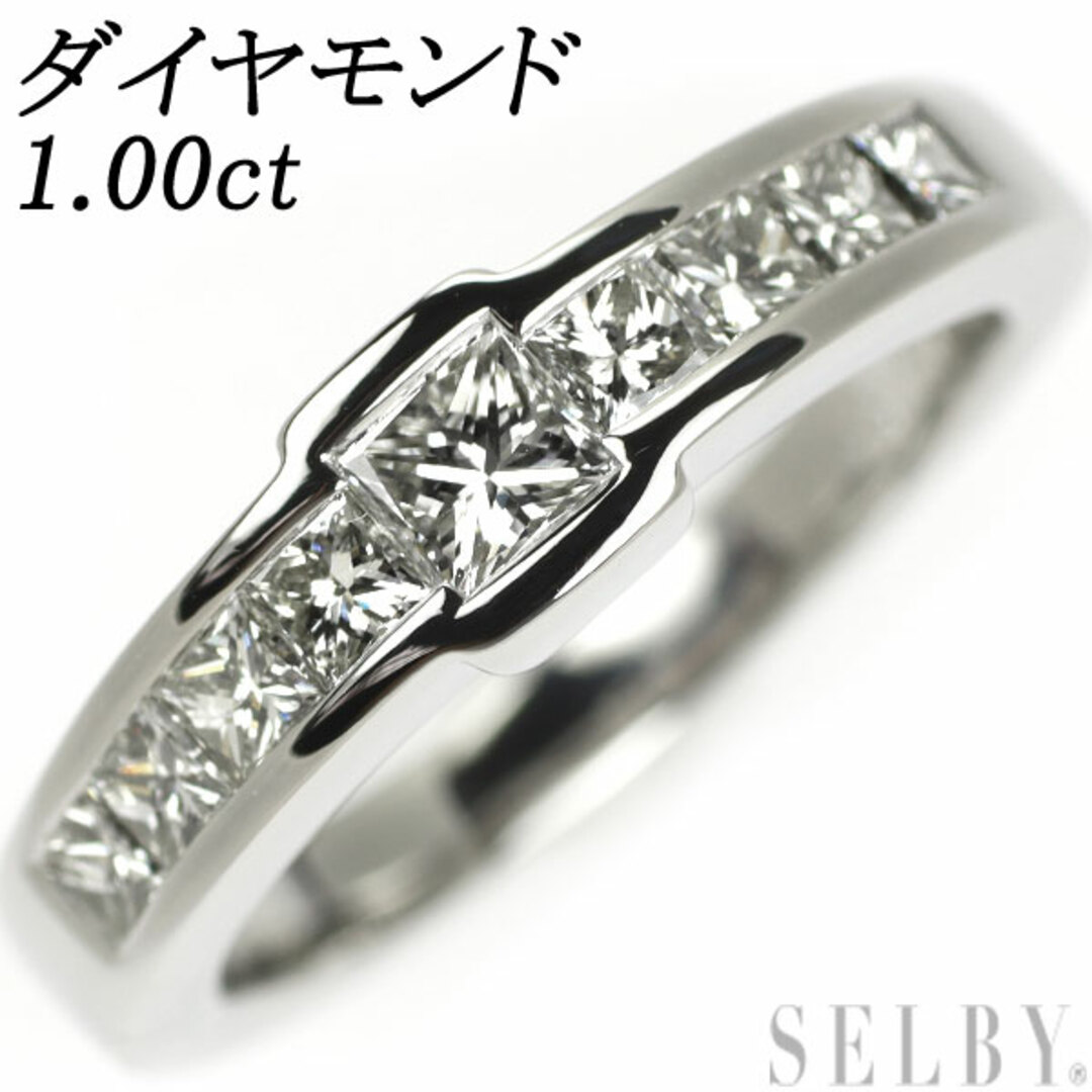 Pt900 プリンセスカット ダイヤモンド リング 1.00ct