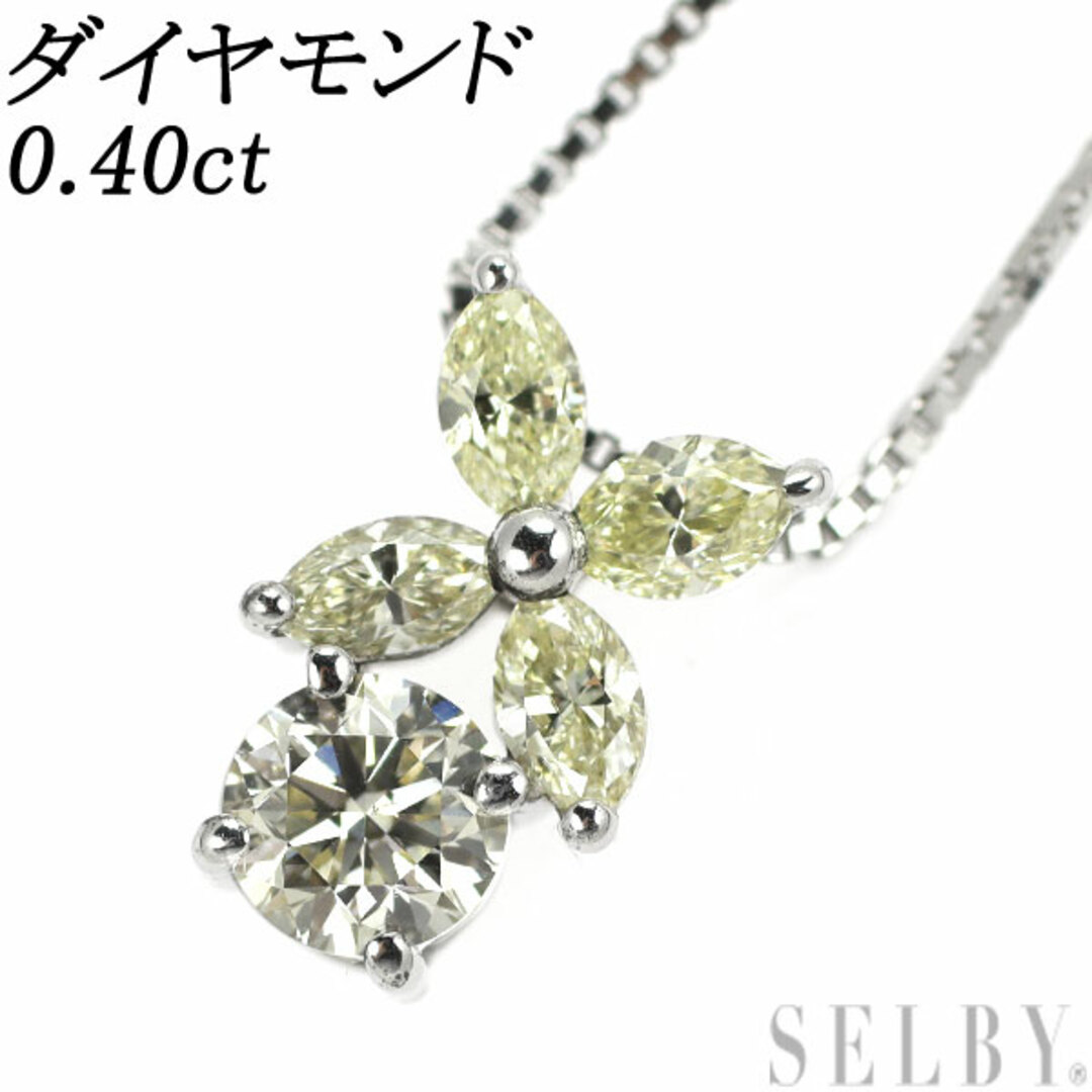 K18WG ダイヤモンド ペンダントネックレス 0.40ct