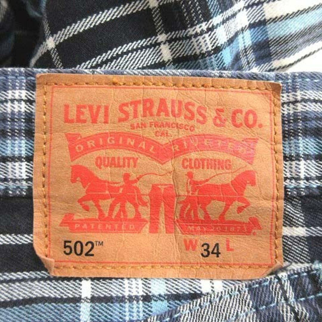 Levi's リーバイス 502 ハーフパンツ ショート デニム チェック 34 紺 ネイビーの通販 by ベクトル ラクマ店｜リーバイスならラクマ