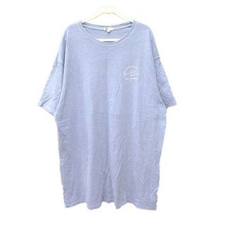 アザー(other)のビラボン Tシャツワンピース ひざ丈 七分袖 クルーネック ロゴプリント L 青(ひざ丈ワンピース)