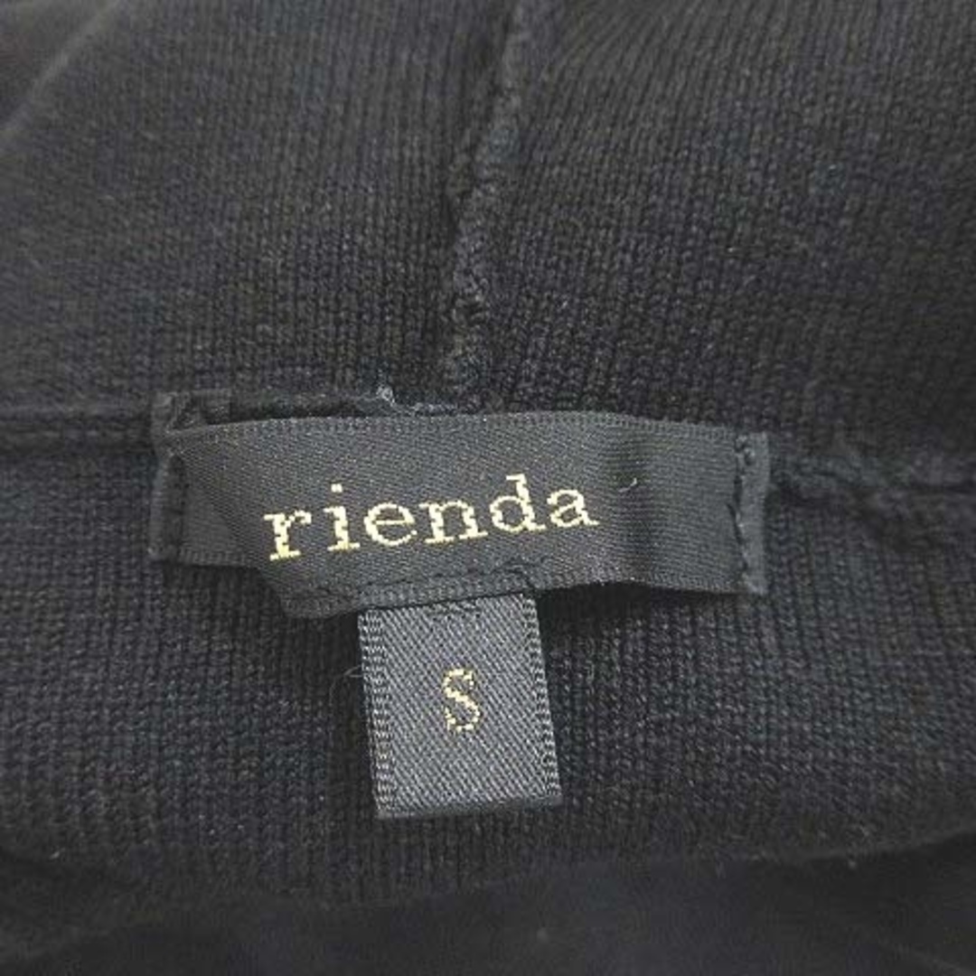 rienda(リエンダ)のリエンダ ニットワンピース ひざ丈 半袖 タートルネック リブ S 黒 レディースのワンピース(ひざ丈ワンピース)の商品写真