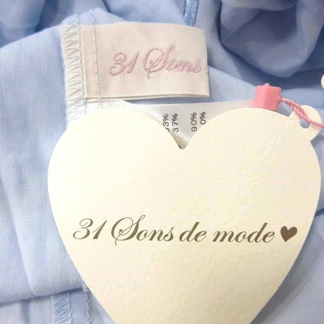 31 Sons de mode(トランテアンソンドゥモード)のトランテアン ソン ドゥ モード ブラウス 刺繍 長袖 36 水色 ライトブルー レディースのトップス(シャツ/ブラウス(長袖/七分))の商品写真