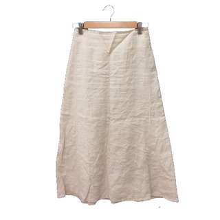 デミルクスビームス(Demi-Luxe BEAMS)のデミルクス ビームス 台形スカート フレア ロング 麻 リネン 36(ロングスカート)