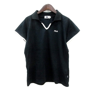 フィラ(FILA)のフィラ FILA ポロシャツ ワンポイント 半袖 L 黒 ブラック /MN(ポロシャツ)