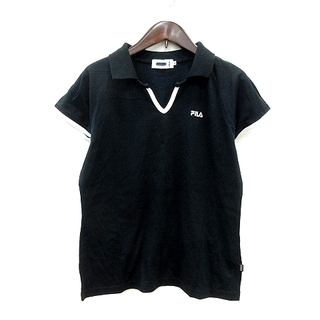 フィラ(FILA)のフィラ FILA ポロシャツ ワンポイント 半袖 M 黒 ブラック /MN(ポロシャツ)