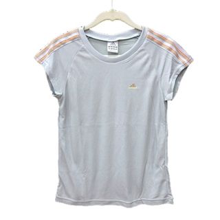 アディダス(adidas)のアディダス カットソー Tシャツ クルーネック ライン 半袖 M 水色(Tシャツ(半袖/袖なし))