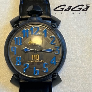 ガガミラノ(GaGa MILANO)のガガミラノ　インテル110周年記念モデル　110本　限定　自動巻　美品　付属品有(腕時計(アナログ))