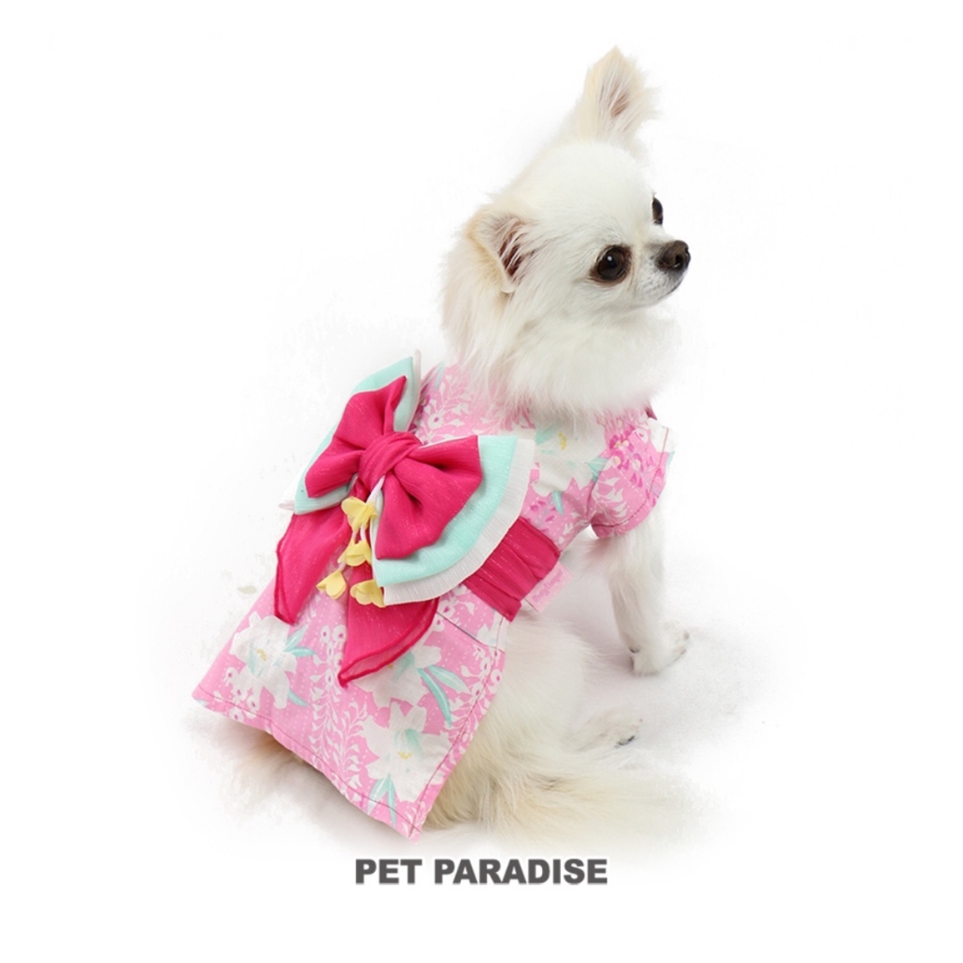 ♡美品♡ペットパラダイス♡犬用浴衣 百合柄ピンク その他のペット用品(犬)の商品写真